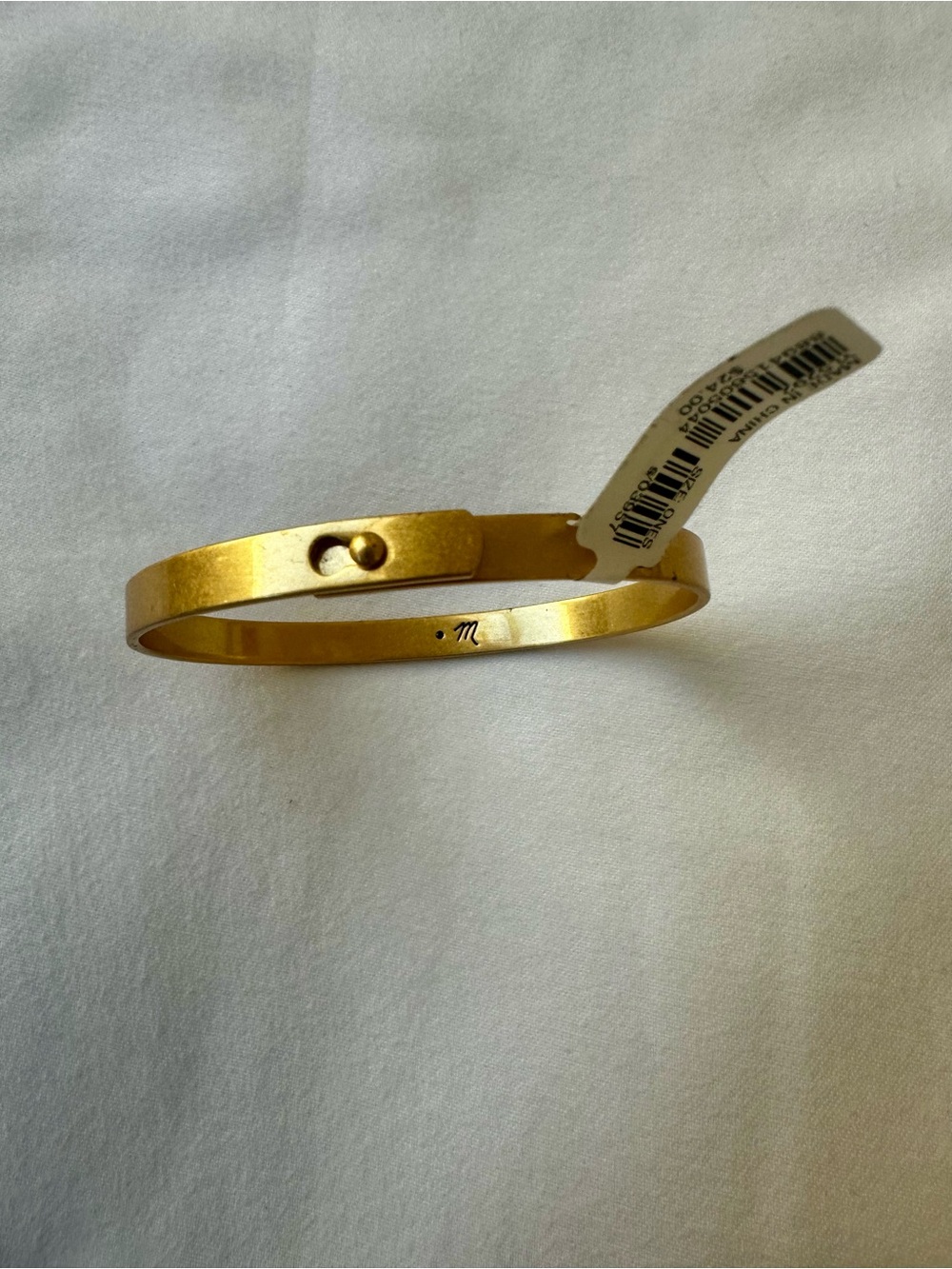 Madewell Gold Tone Hinged Bangle Bracelet Womens Minimalist Jewelry NWT